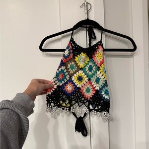Altar'd State Multicolor Crochet Halter Top